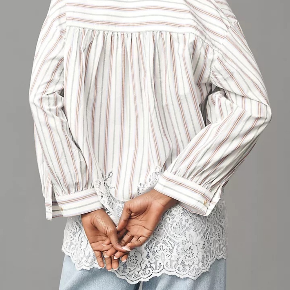Pilcro Long-Sleeve Lacey Tunic Top - Picture 2 of 6